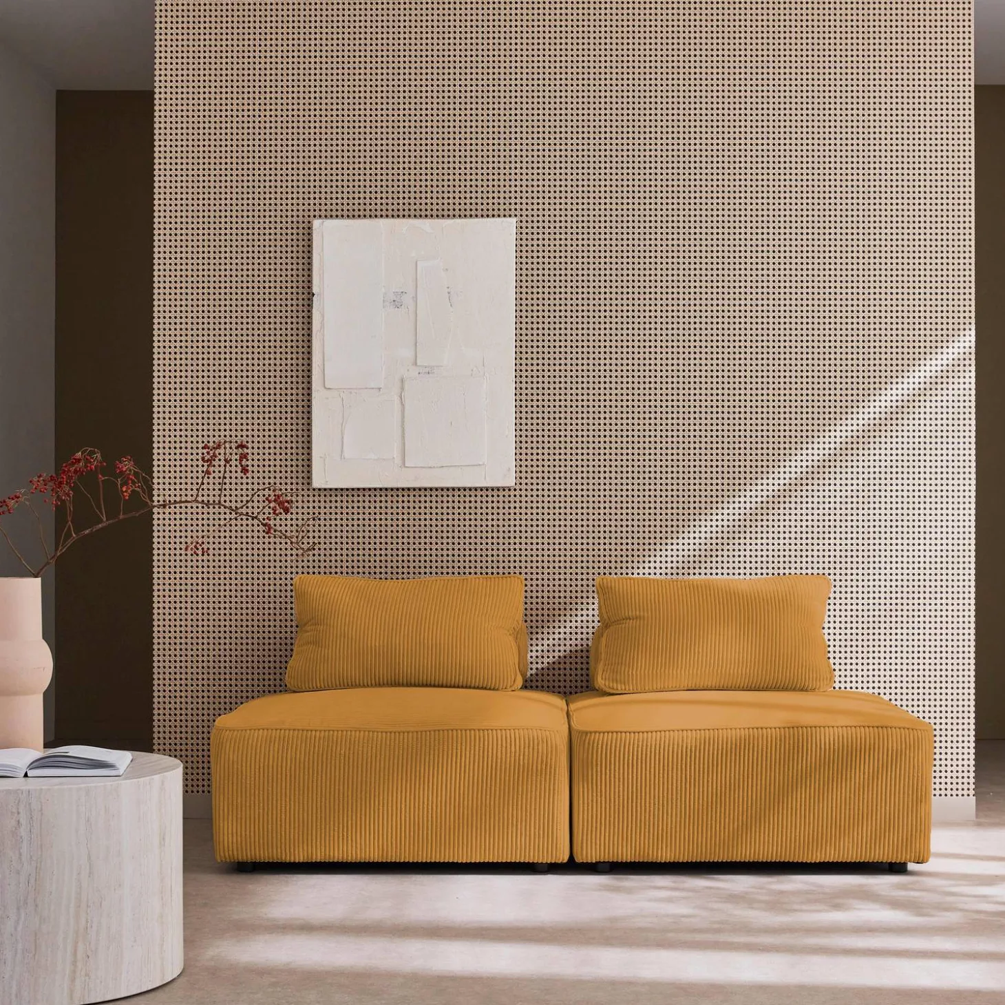 Sofá modular de pana, 2 plazas