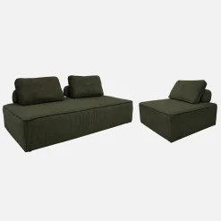 Sofá modular de pana, 3 plazas