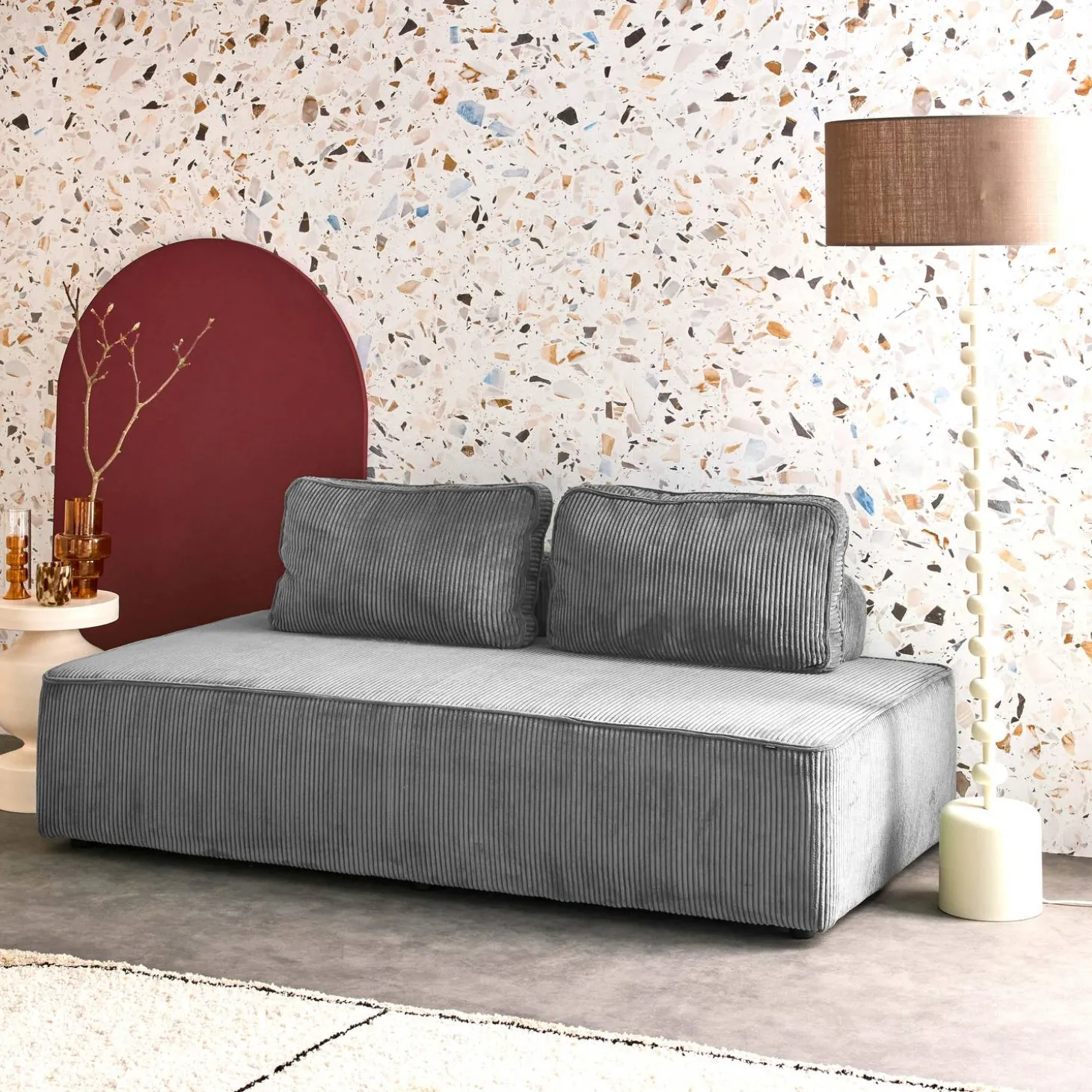 Sofá modular de pana, 2 plazas