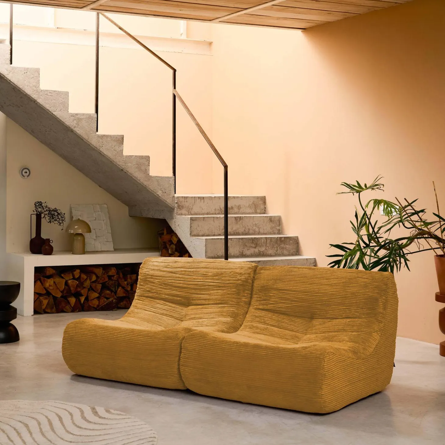 Sofá modular de pana, 2 plazas