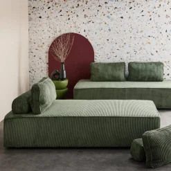 Sofá modular de pana, 4 plazas