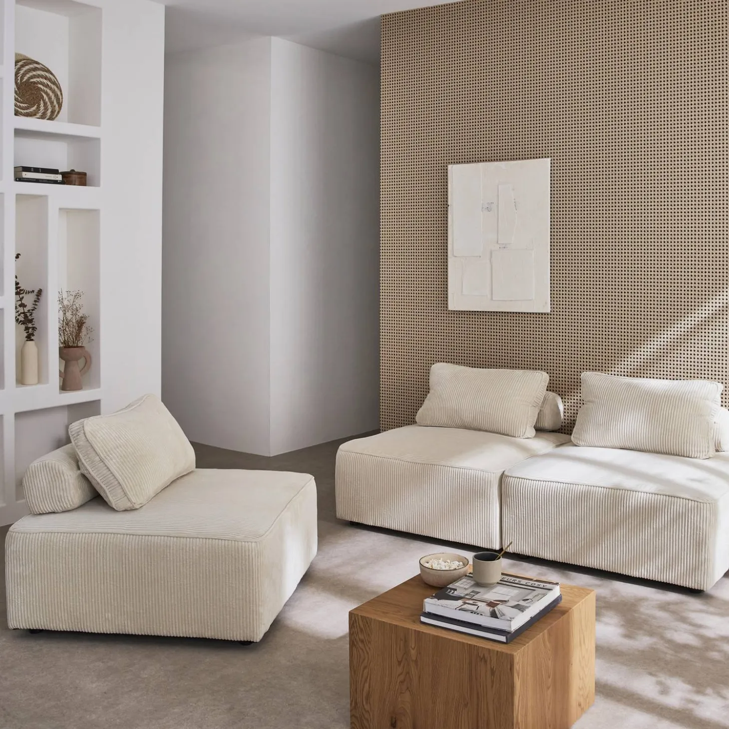 Sofá modular de pana, 3 plazas