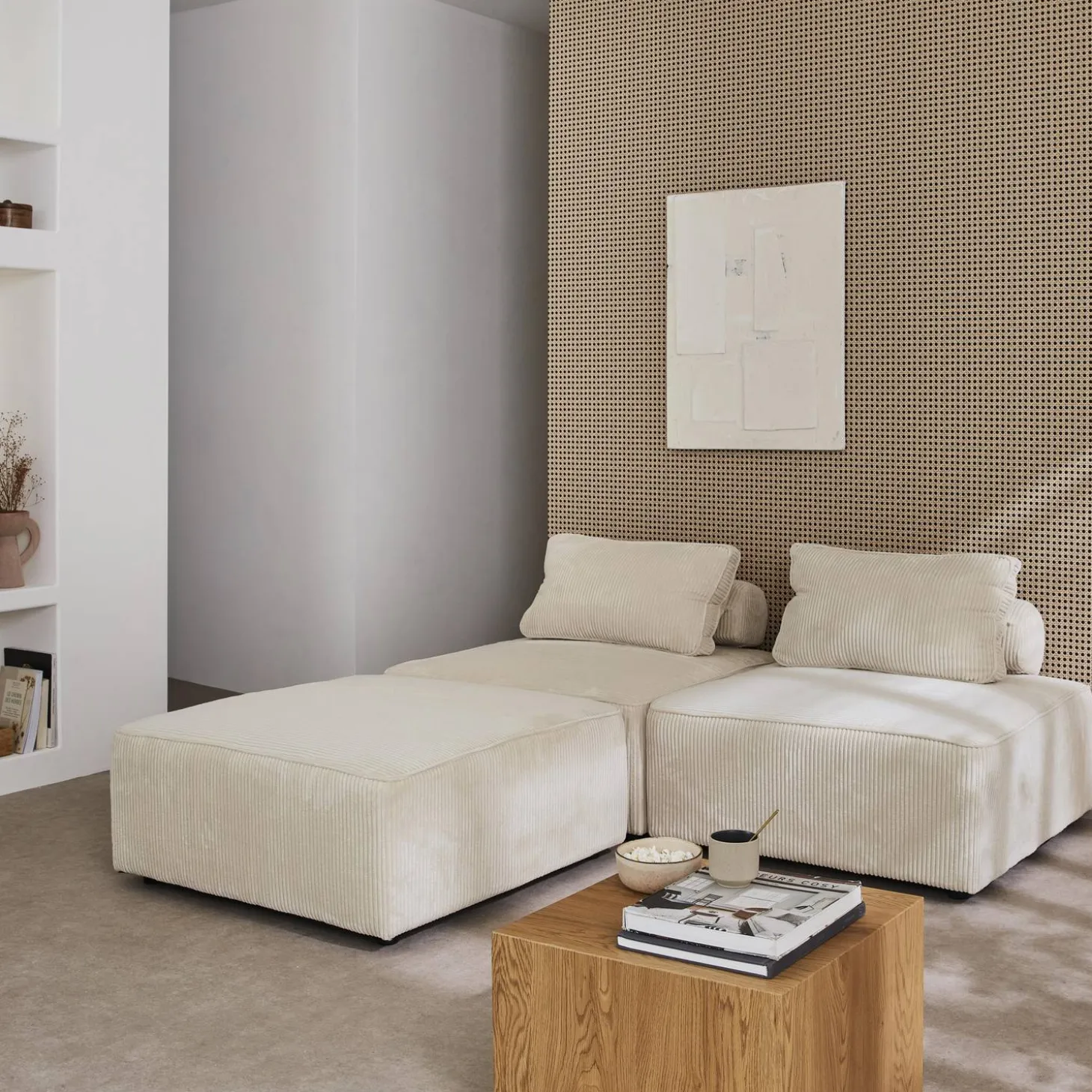 Sofá modular de pana, 3 plazas