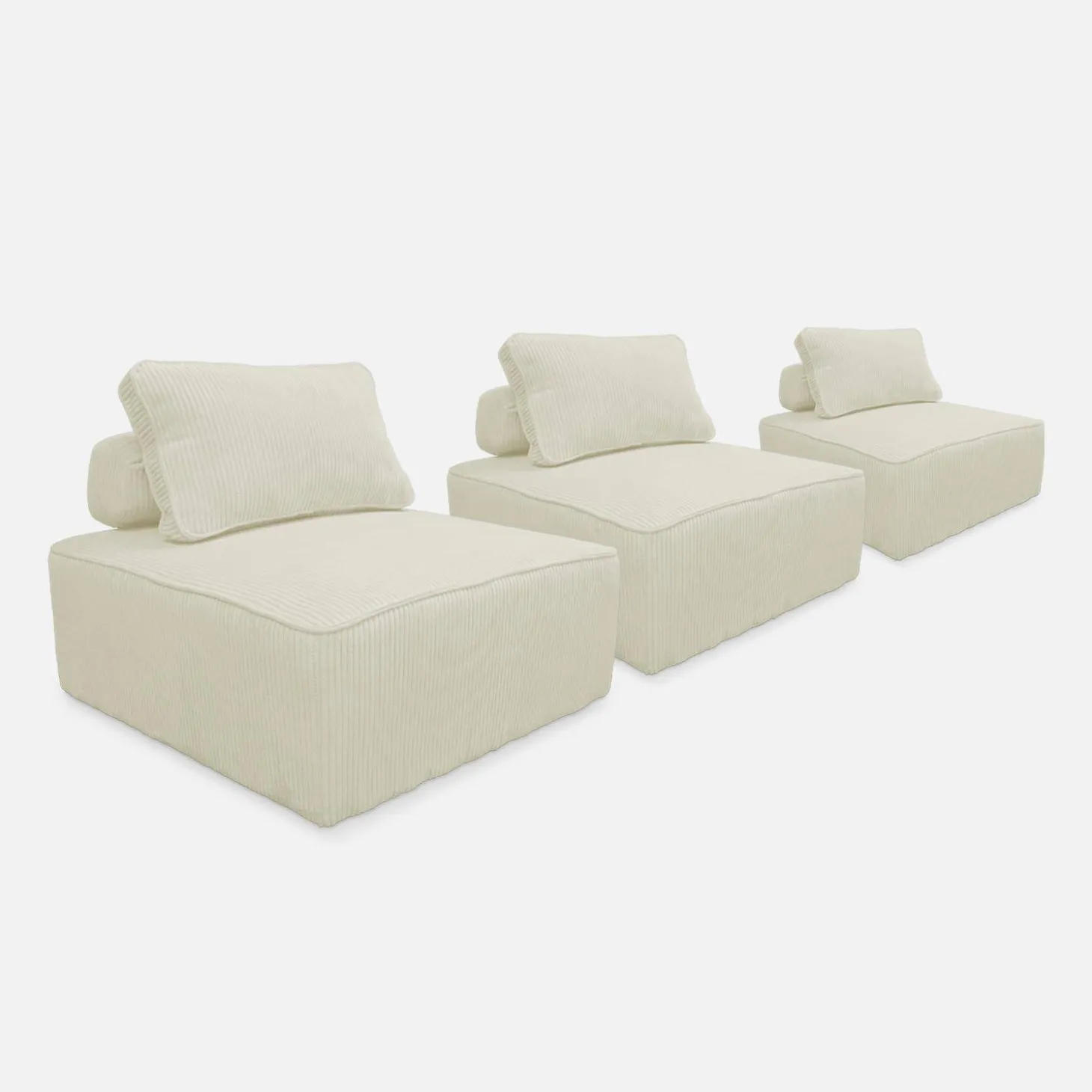 Sofá modular de pana, 3 plazas
