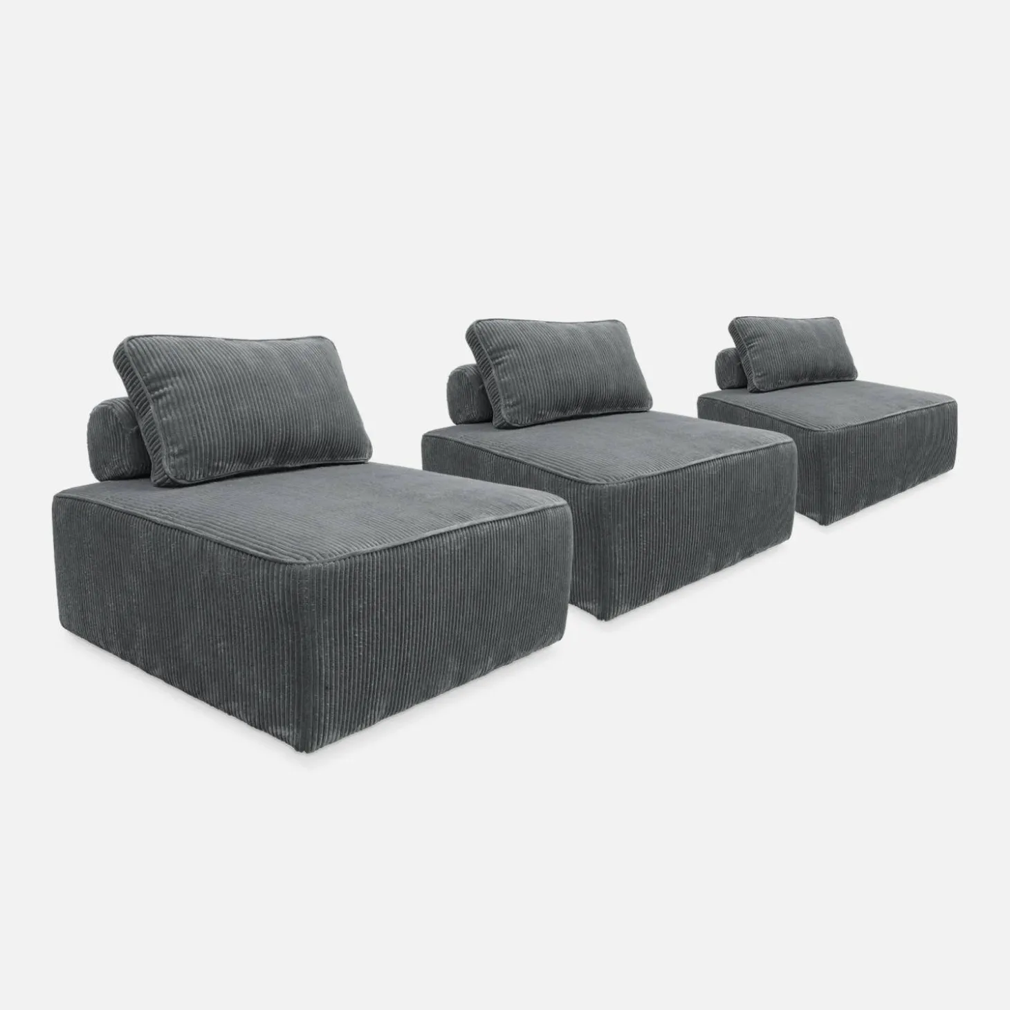 Sofá modular de pana, 3 plazas
