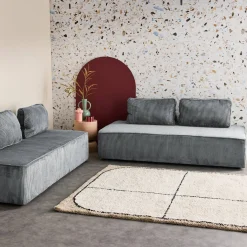 Sofá modular de pana, 4 plazas