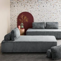 Sofá modular de pana, 4 plazas