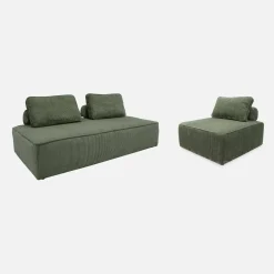 Sofá modular de pana, 3 plazas
