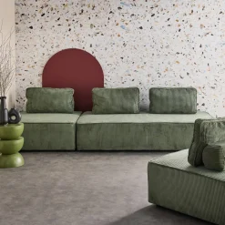 Sofá modular de pana, 4 plazas