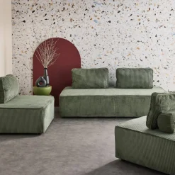 Sofá modular de pana, 4 plazas