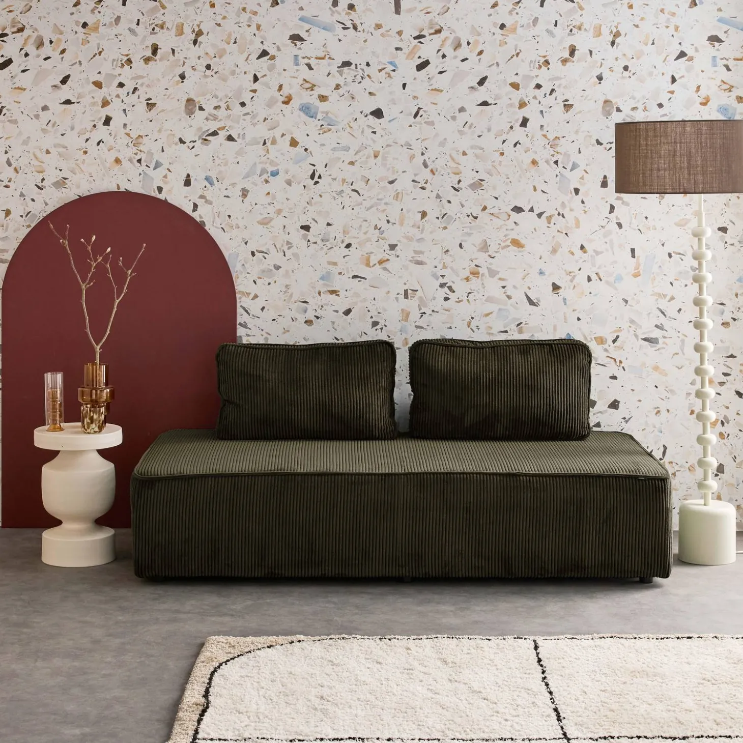 Sofá modular de pana, 2 plazas