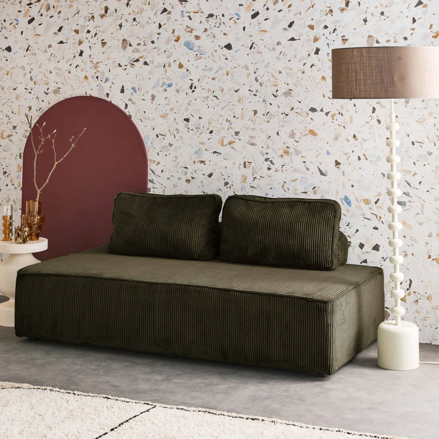 Sofá modular de pana, 2 plazas
