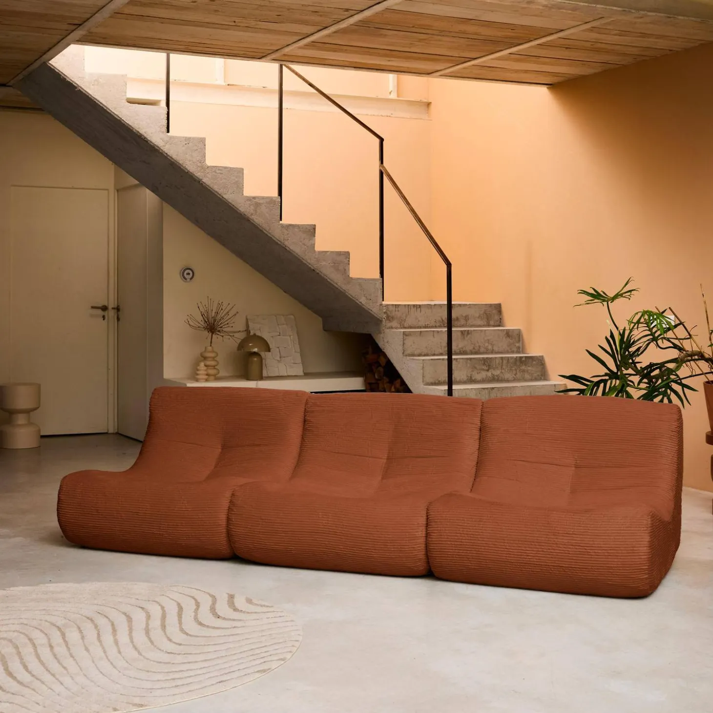Sofá modular de pana, 3 plazas
