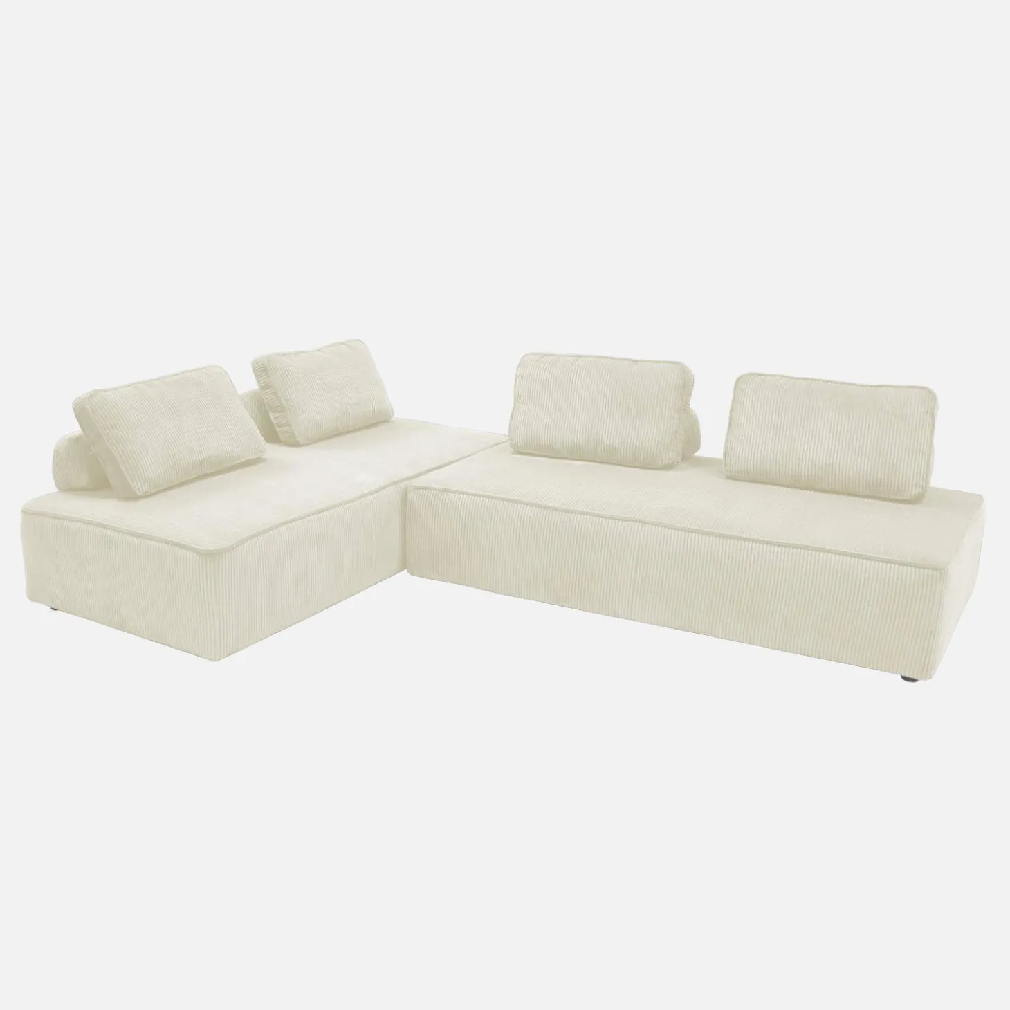 Sofá modular de pana, 4 plazas
