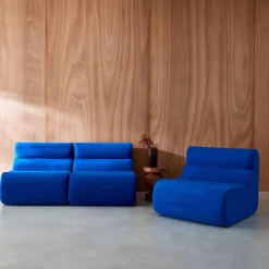 Sofá modular de tela simple, 3 plazas