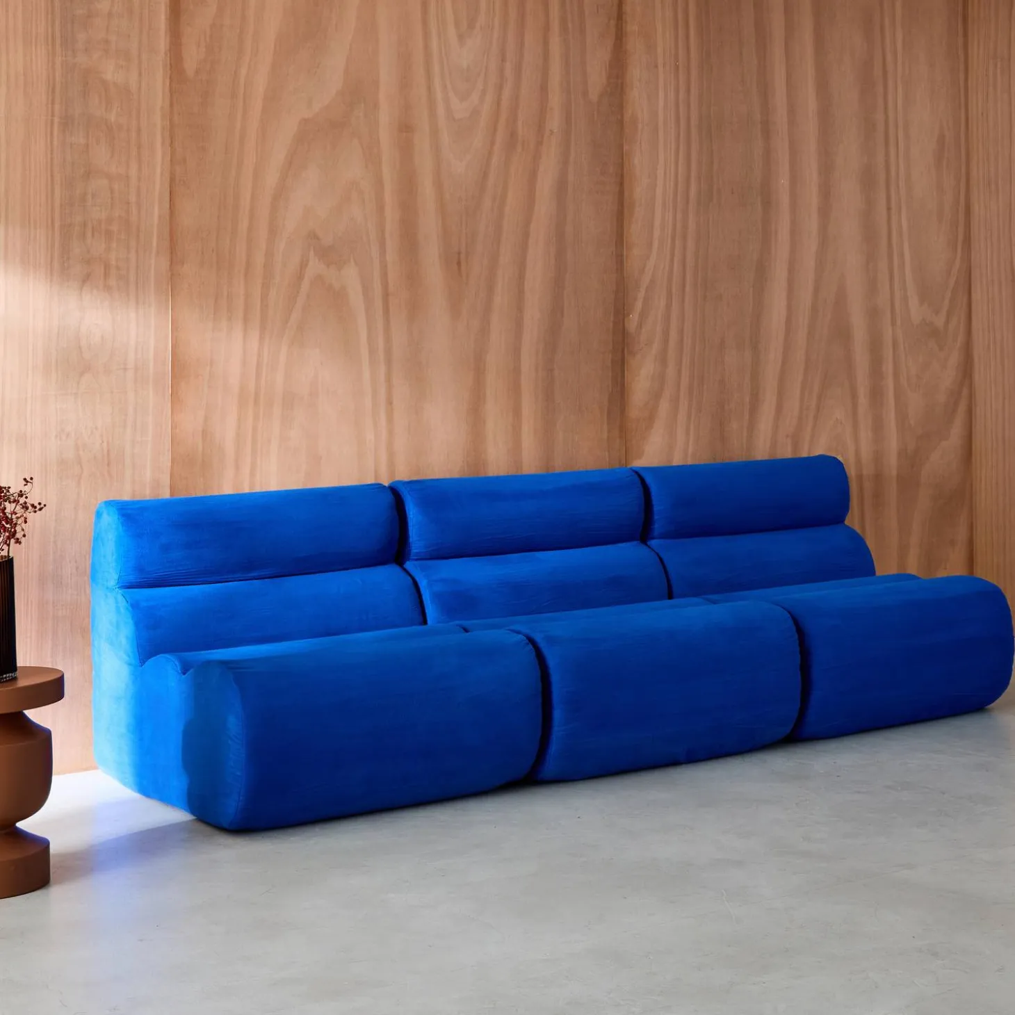 Sofá modular de tela simple, 3 plazas