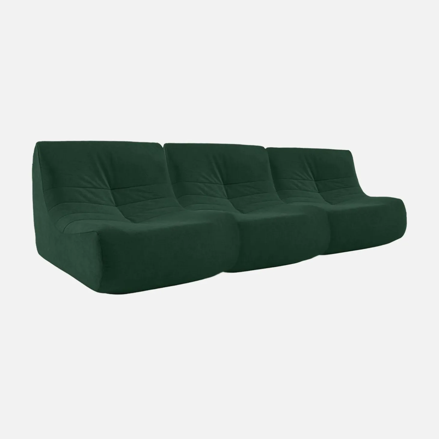 Sofá modular de terciopelo, 3 plazas