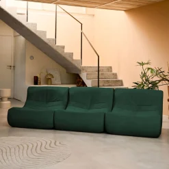 Sofá modular de terciopelo, 3 plazas