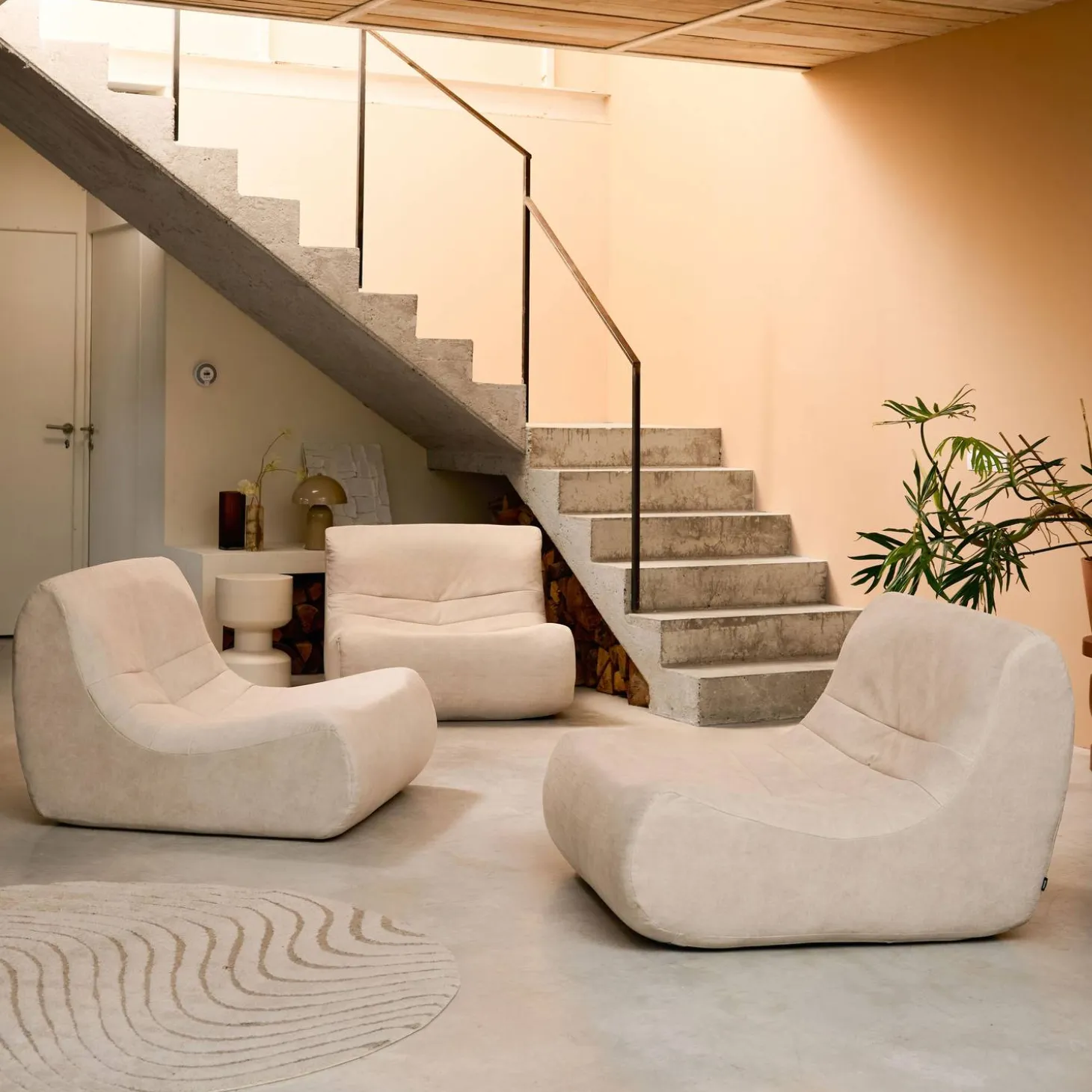 Sofá modular de terciopelo, 3 plazas