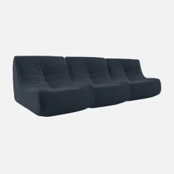 Sofá modular de terciopelo, 3 plazas