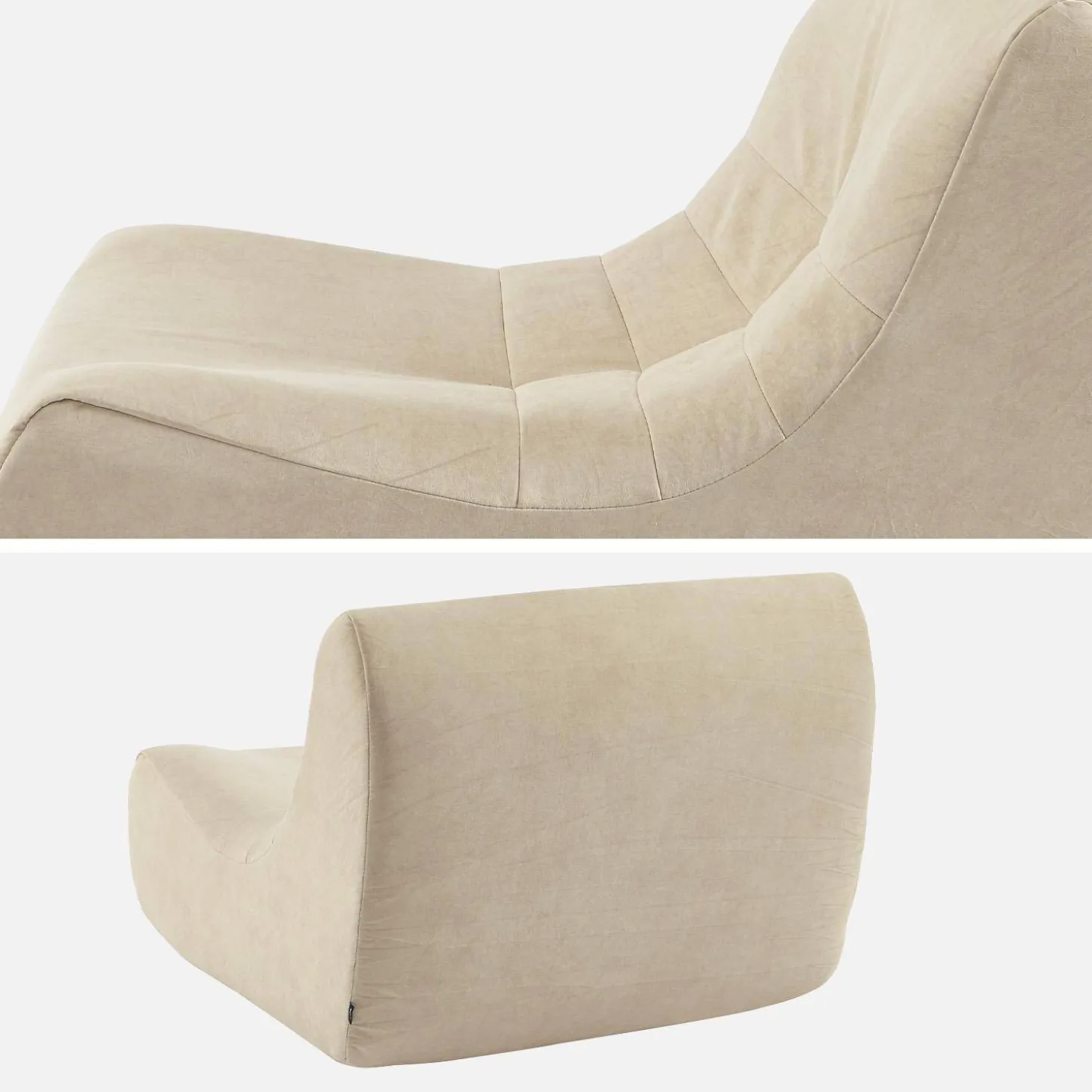 Sofá modular de terciopelo, 2 plazas