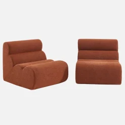 Sofá modular en borreguito texturizado, 2 plazas