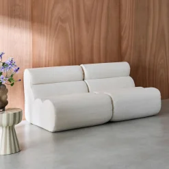 Sofá modular en borreguito texturizado, 2 plazas
