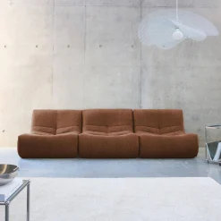 Sofá modular en borreguito texturizado, 3 plazas