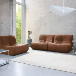 Sofá modular en borreguito texturizado, 3 plazas