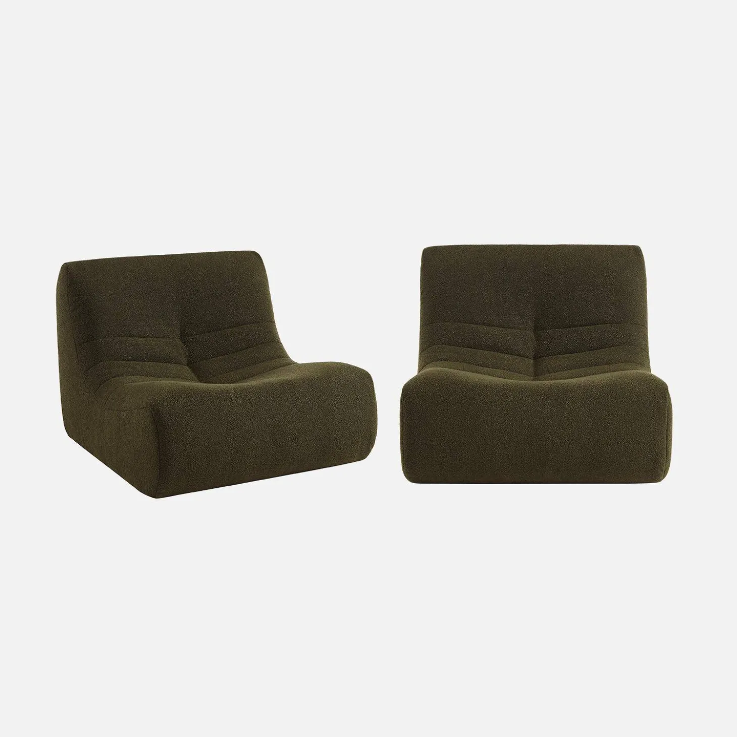 Sofá modular en borreguito texturizado, 2 plazas