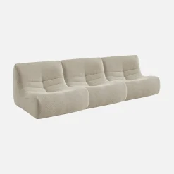 Sofá modular en borreguito texturizado, 3 plazas