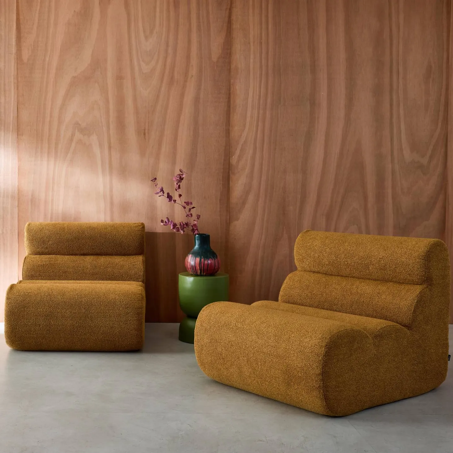 Sofá modular en borreguito texturizado, 2 plazas