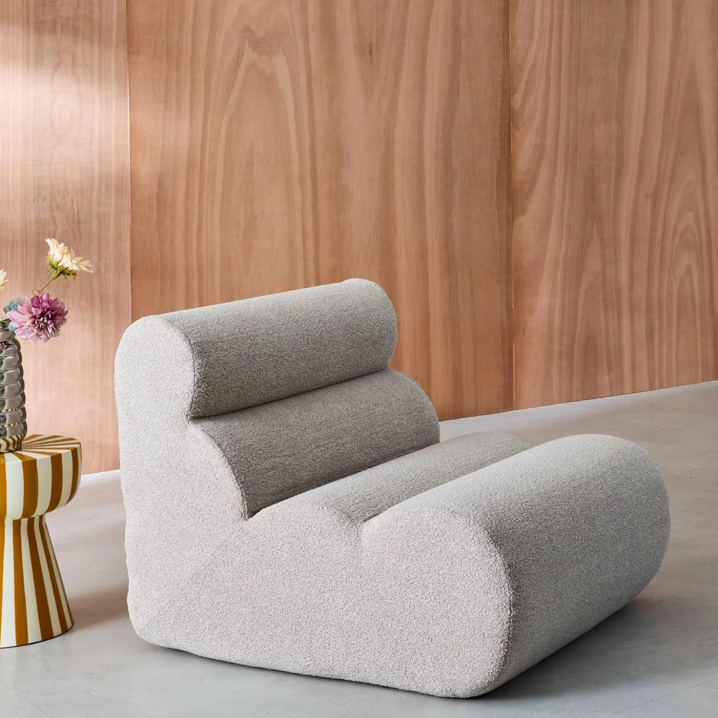 Sofá modular en borreguito texturizado