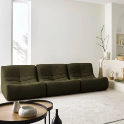 Sofá modular en borreguito texturizado, 3 plazas