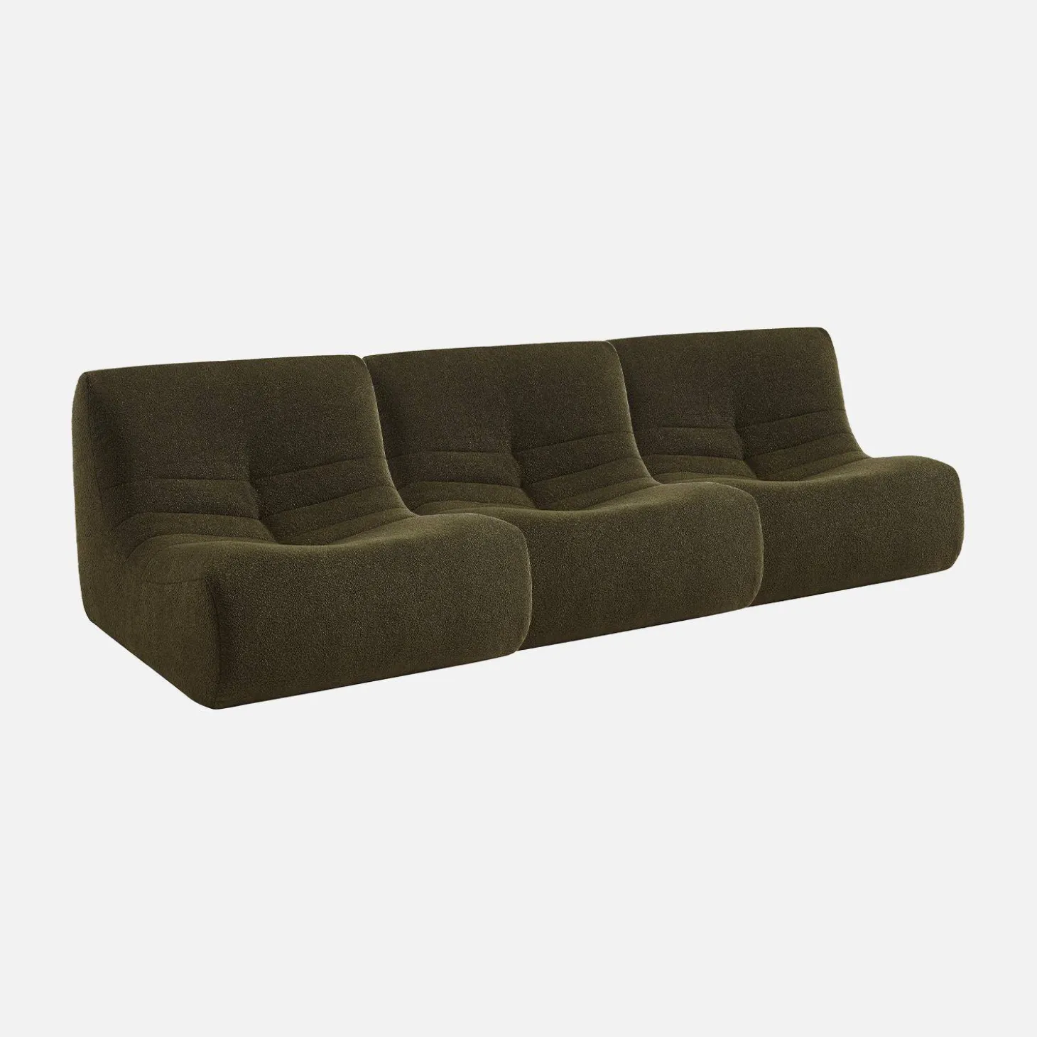 Sofá modular en borreguito texturizado, 3 plazas