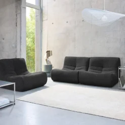 Sofá modular en borreguito texturizado, 3 plazas