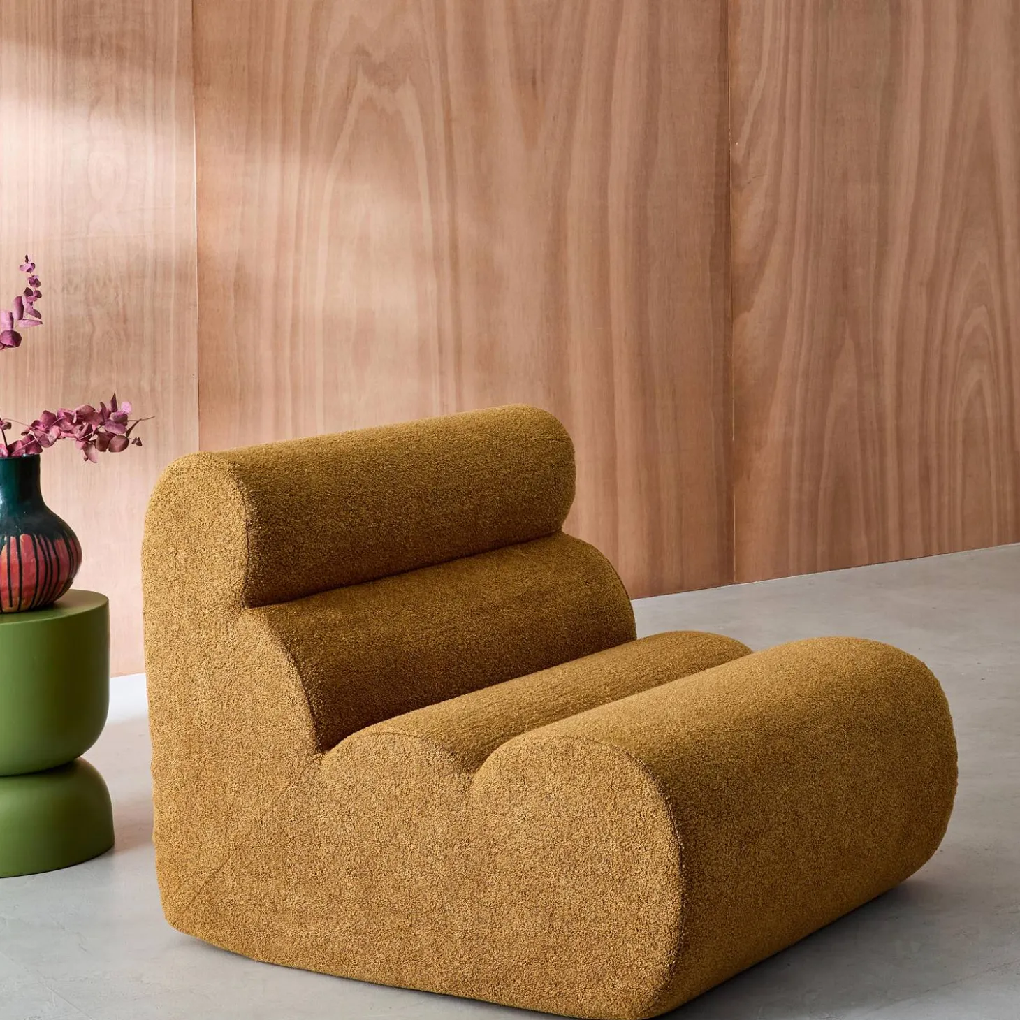 Sofá modular en borreguito texturizado