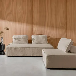 Sofá modular en tejido borreguito, 3 plazas