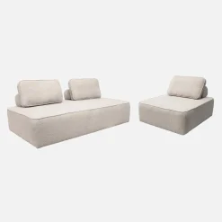 Sofá modular en tejido borreguito, 3 plazas