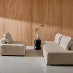 Sofá modular en tejido borreguito, 3 plazas