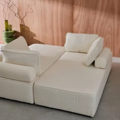 Sofá modular en tejido borreguito, 4 plazas