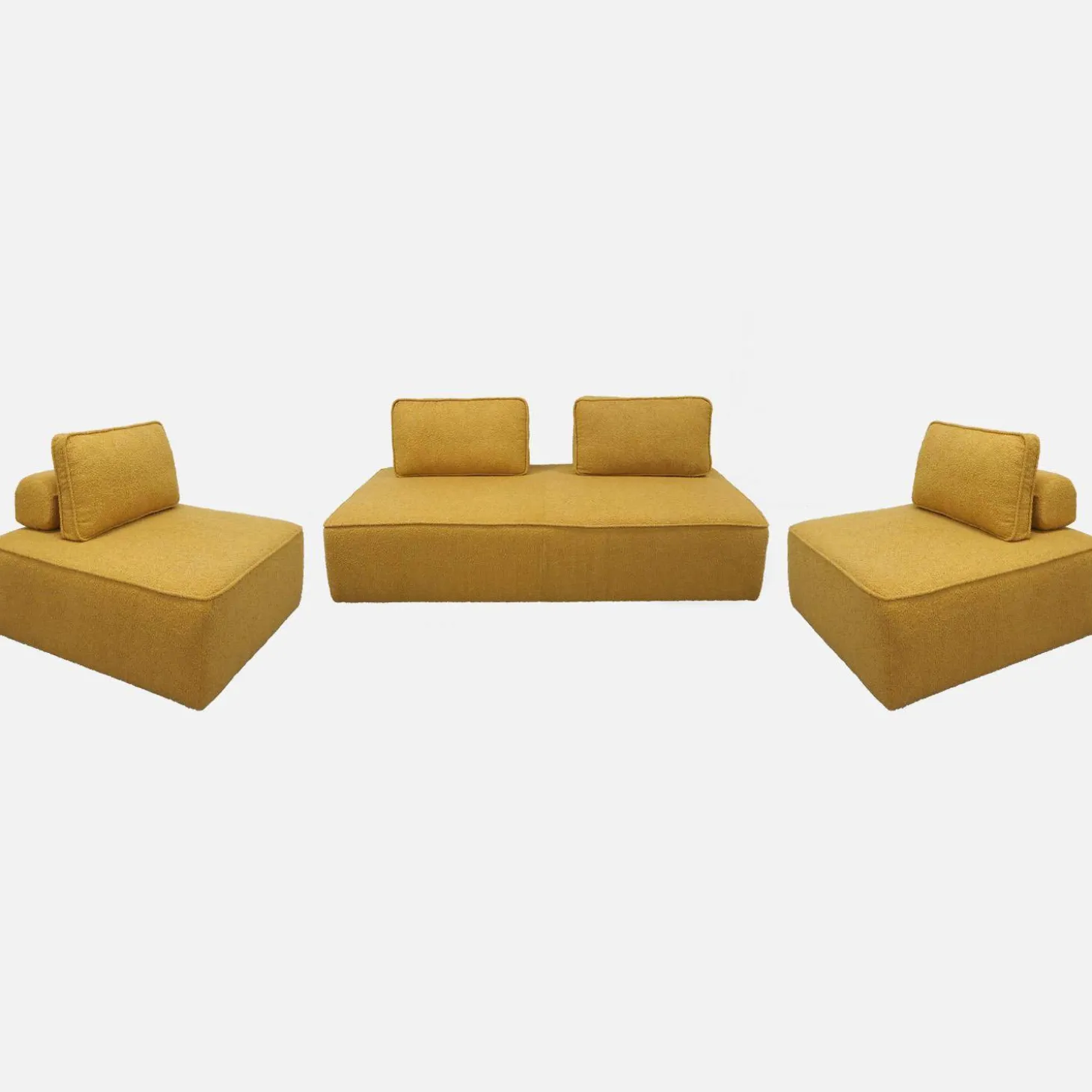 Sofá modular en tejido borreguito, 4 plazas