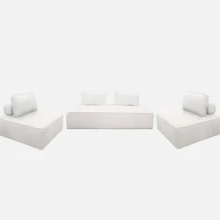 Sofá modular en tejido borreguito, 4 plazas