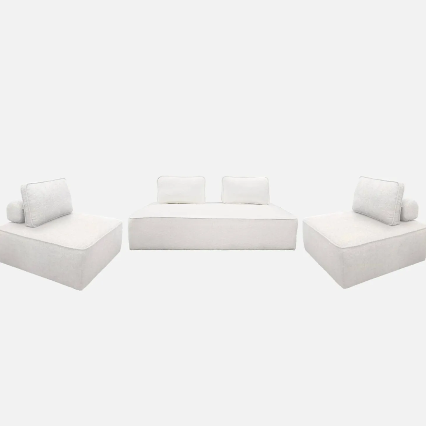 Sofá modular en tejido borreguito, 4 plazas