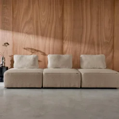 Sofá modular en tejido borreguito, 3 plazas
