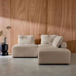 Sofá modular en tejido borreguito, 3 plazas