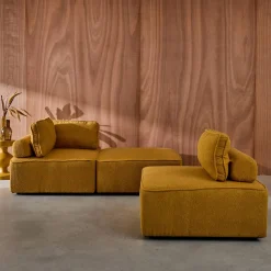 Sofá modular en tejido borreguito, 3 plazas