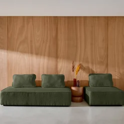 Sofá modular en tejido borreguito, 3 plazas