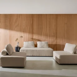 Sofá modular en tejido borreguito, 4 plazas