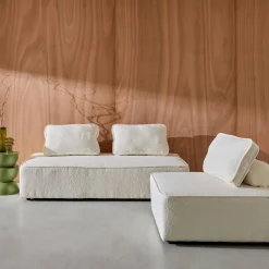 Sofá modular en tejido borreguito, 3 plazas